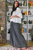  Marina Chalk Stripe Palazzo Pant Black 